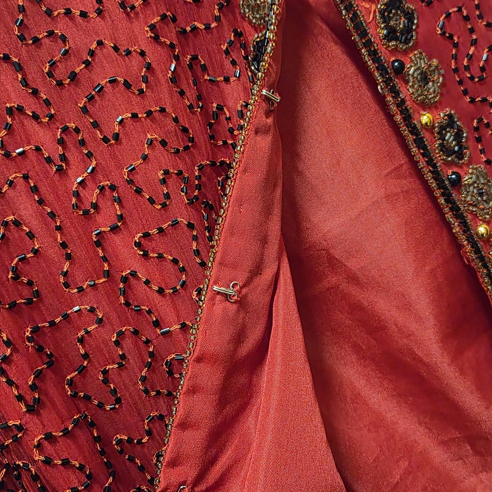 XL Laurence Kazar NEW York Red Silk Jacket - Picture 6 of 6